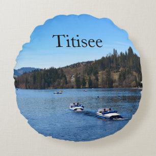 Titisee im Schwarzwald Rundes Kissen