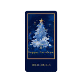 Title:
Happy Holidays Elegant Navy Gold Christmas Adressaufkleber