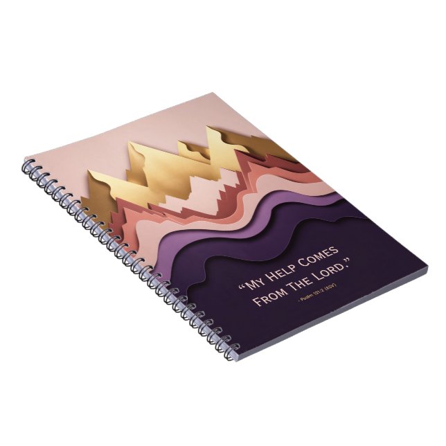 Title: Layered Mountain Sunrise Faith Journal - Pu Notizblock (Rechte Seite)