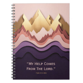 Title: Layered Mountain Sunrise Faith Journal - Pu Notizblock