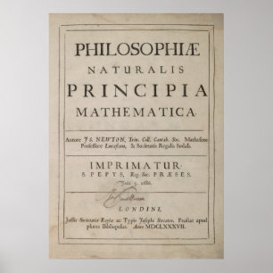 TITLE PAGE of PRINCIPIA MATHEMATICA 1687 Poster