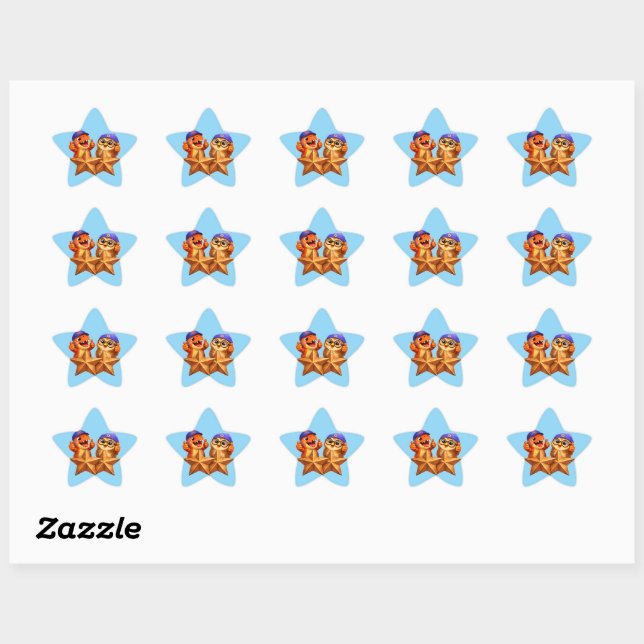 Title star shaped sticker sheet for teacher gradin (Blatt)