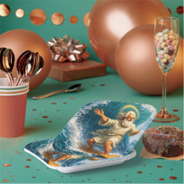 Title surfing Moses biblical art party paper plate Pappteller