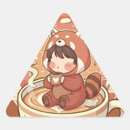 Title: Unique Triangle Red Panda Geometric Sticker