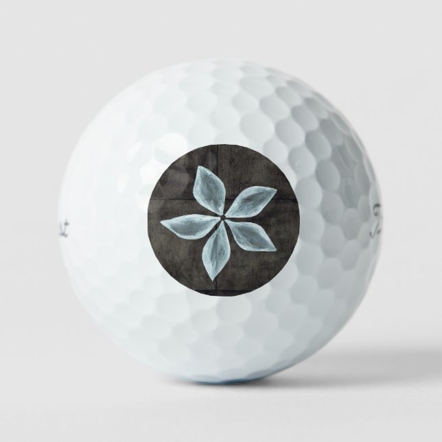 Titleist 2023 Pro V1 Schwarz mit weißer Blume Golfball (Vorderseite)