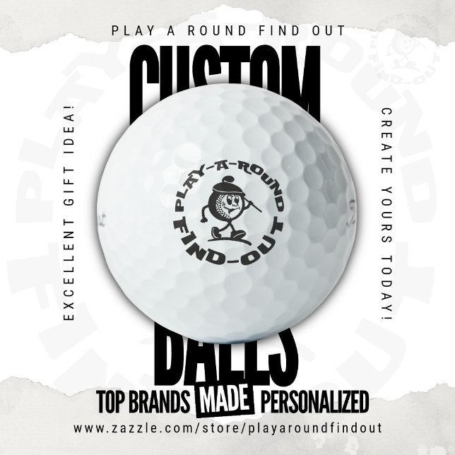 Titleist Pro V1 P.A.R.F.O. Maskottchen-Logo Golfball (Custom Golf Balls by Play A Round Find Out, this is the flagship design baring the stores logo)