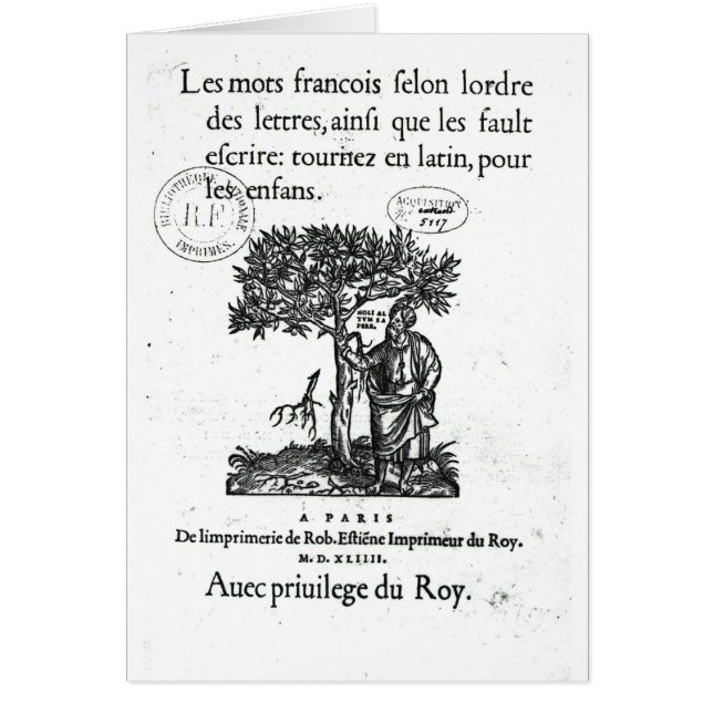Titlepage des ersten Französisch-Lateinischen (Vorne)