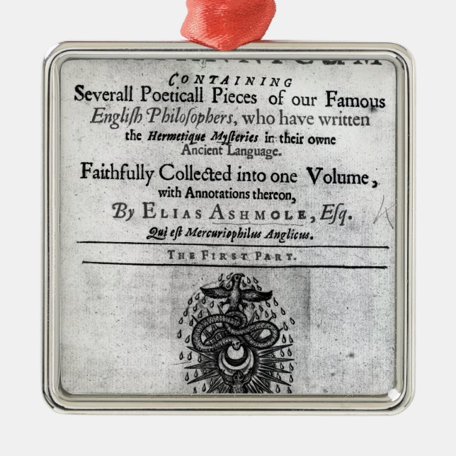 Titlepage 'Theatrum Chemicum Britannicum Silbernes Ornament (Vorne)