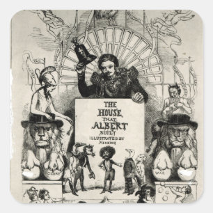 Titlepage von "The House that Albert Built" Quadratischer Aufkleber