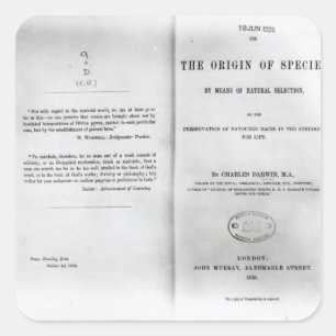 Titlepage zu 'auf dem Ursprung von Arten Quadratischer Aufkleber