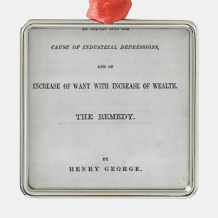 Titlepage 'zum Fortschritt und zu Poverty Silbernes Ornament