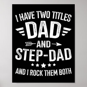 Titles Step Vater Bonus Vater Väter Tag Geburtstag Poster