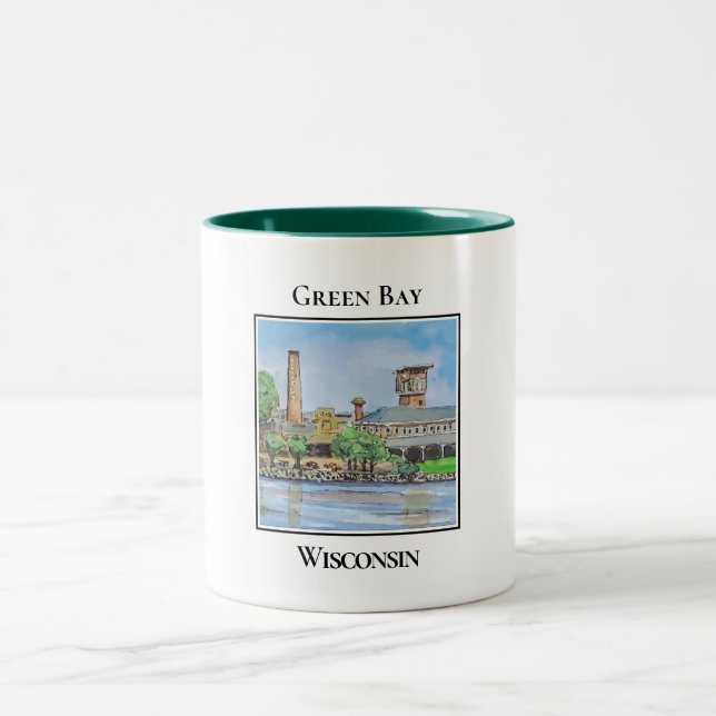 Titletown, Green Bay Wisconsin Zweifarbige Tasse (Mittel)
