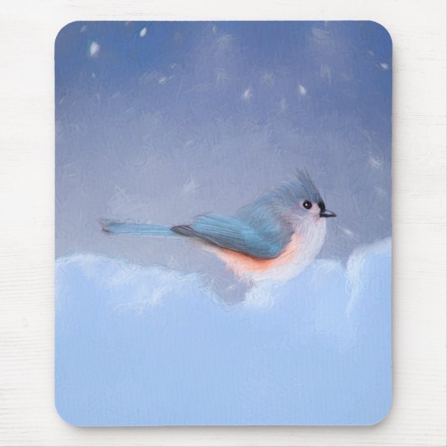 Titmausmalerei - Niedliche Original Hundkunst Mousepad (Vorne)