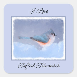 Titmausmalerei - Original Bird Art Quadratischer Aufkleber