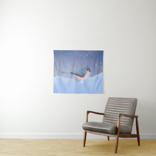 Titmausmalerei - Original Wild Bird Art Wandteppich