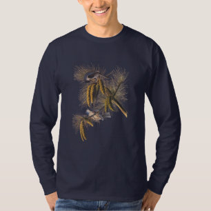 Titmouse Audubon Vogel mit Haube in der Kiefer T-Shirt