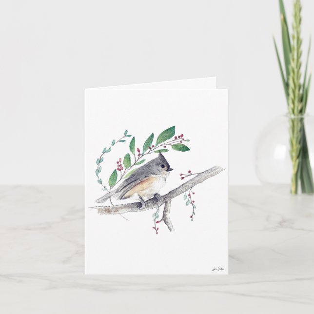 Titmouse Bird Art Card Karte (Vorderseite)