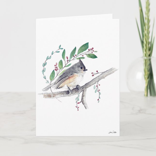 Titmouse Bird Art Card Karte (Vorderseite)