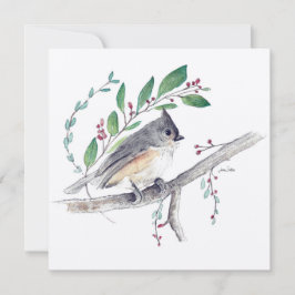 Titmouse Bird Art Card Karte