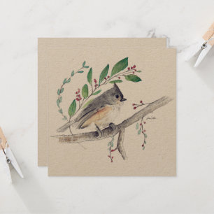 Titmouse Bird Art Card Karte