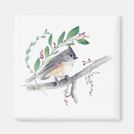 Titmouse Bird Art Magnet