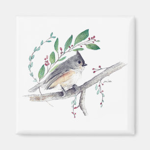 Titmouse Bird Art Magnet