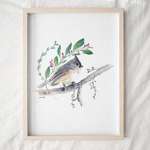Titmouse Bird Art Print