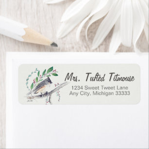Titmouse Bird Art Return Label