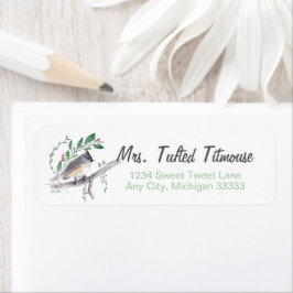 Titmouse Bird Art Return Label