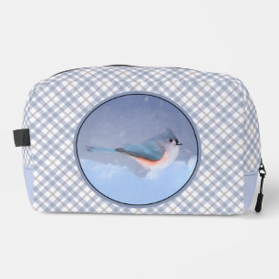 Titmouse in Snow Painting Original Bird Art Waschbeutel