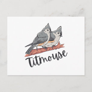 Titmouse Tufted Titmice Niedlich Bird Gift Postkarte