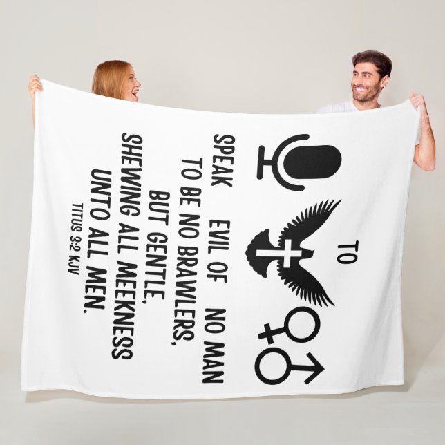 Titus 3:2 KJV Bibel Vers Zitat Fleecedecke (Beispiel)