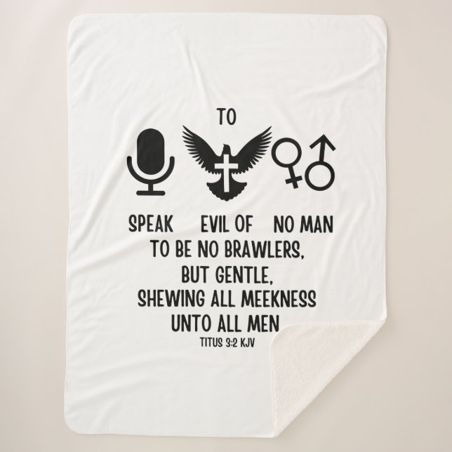 Titus 3:2 KJV Bibel Vers Zitat Sherpadecke (Vorderseite)