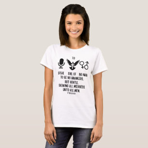 Titus 3:2 KJV Bibel Verse Bibelriss Zitat Frauen T-Shirt