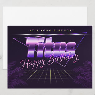 Titus Name Vorname lila retro Karte Geburtstag