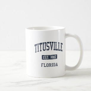 Titusville Fl Jn4 Vintage Athletic Blaues Design Kaffeetasse