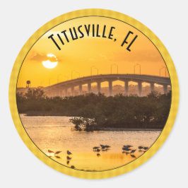 Titusville, Florida Sunset Travel Fotografy Runder Aufkleber