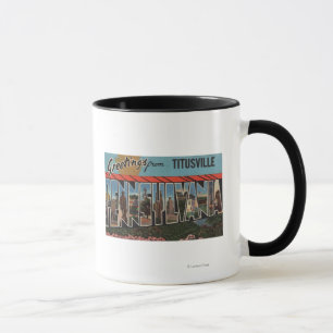 Titusville, Pennsylvania - große Buchstabe-Szenen Tasse