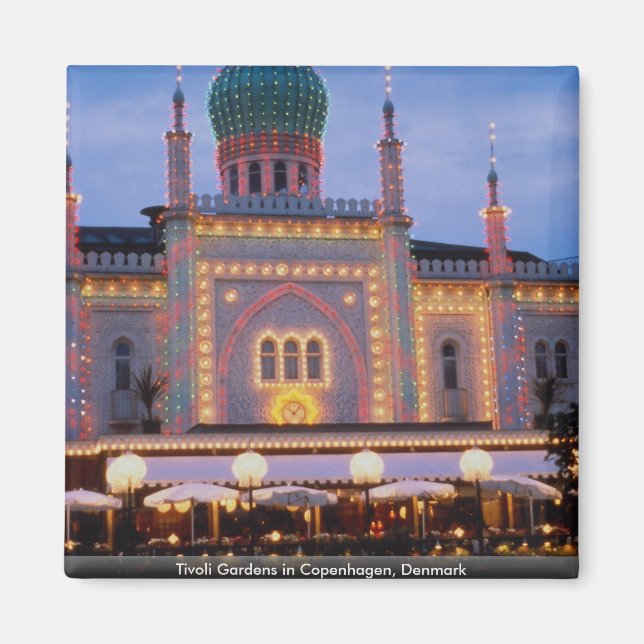 Tivoli Gardens in Kopenhagen, Dänemark Magnet (Vorne)