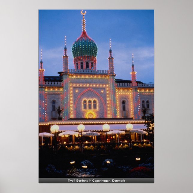 Tivoli Gardens in Kopenhagen, Dänemark Poster (Vorne)