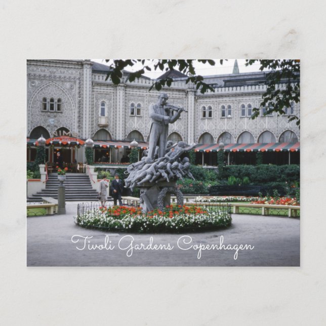 Tivoli Gardens Vintag Vergnügungspark Kopenhagen Postkarte (Vorderseite)