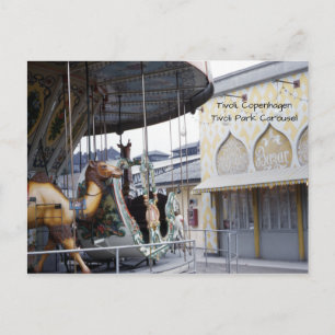 Tivoli Park Kopenhagen Vintage-Karussell 1940er Ja Postkarte