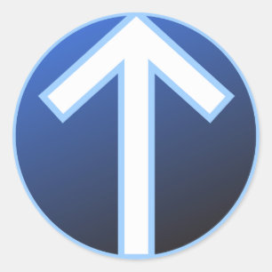 Tiwaz Teiwaz Tyr Kriegers-Rune Runder Aufkleber