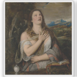 Tizian (Tiziano Vecellio) - Die Penitent Magdalene Aufkleber