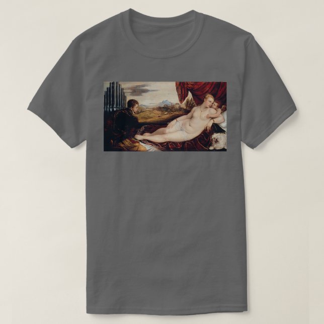 Tizianische Venus mit Orgelspieler T-Shirt (Design vorne)