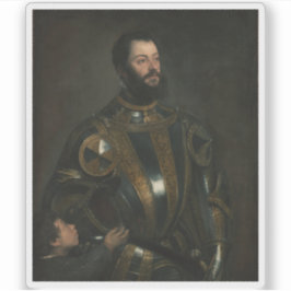 Tiziano Vecellio - Portrait von Alfonso d'Avalos Aufkleber