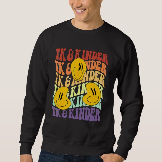 TK and Kinder retro smile face Back To School kind Sweatshirt (Vorderseite)