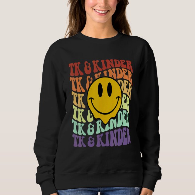 TK and Kinder retro smile face Back To School kind Sweatshirt (Vorderseite)