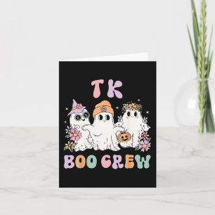 TK Boo Crew Retro Groovy Halloween Floral Ghost TK Karte